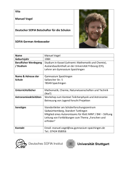 Manuel Vogel - Deutsches SOFIA Institut