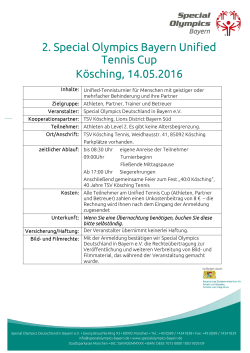 2. Special Olympics Bayern Unified Tennis Cup Kösching, 14.05.2016