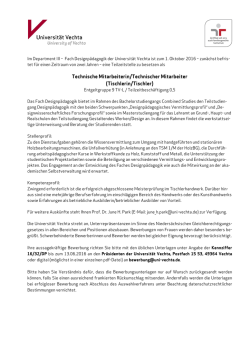 Technische Mitarbeiterin/Technischer Mitarbeiter