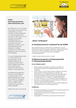 im Kompetenzcentrum Landestarif bei der NVBW