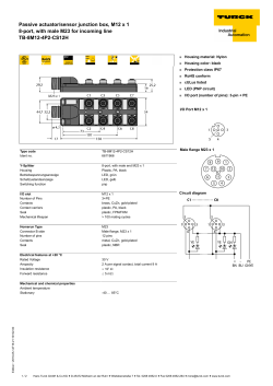 Passive actuator/sensor junction box, M12 x 1