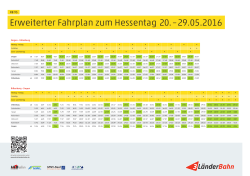 Sonderfahrplan RB 95 Siegen