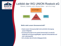 Leitbild der WG UNION Rostock eG Wohnen, Arbeiten und in