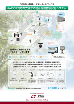 HACCP対応を支援する統合温度監視記録システム