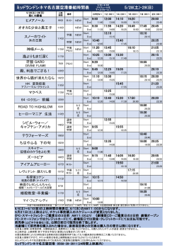 5/28(土)・29(日) ミッドランドシネマ名古屋空港番組時間表