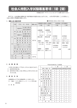 社会人特別入学試験