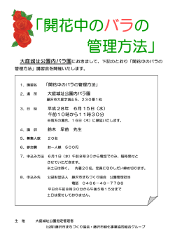 開花中のバラの 管理方法 - 藤沢市まちづくり協会