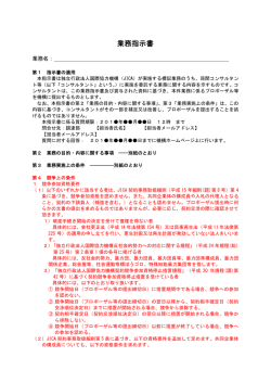 業務指示書 - JICA 独立行政法人国際協力機構