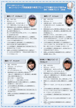 2016年中南信ブロックのチームで活躍した女子リーガーを紹介します
