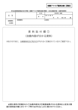 資 料 貼 付 欄 ① （治療内容が分かる資料）