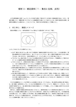 解析 II：補足資料（1：集合と位相、点列）