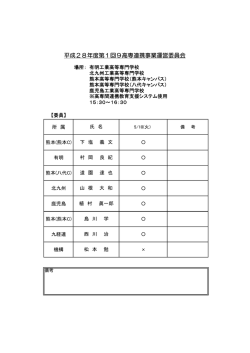 出席者リスト - 鹿児島工業高等専門学校