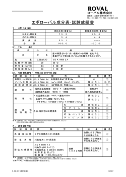 成分表・試験成績書