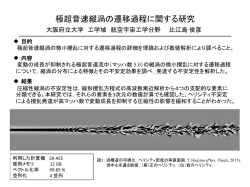 極超音速縦渦の遷移過程に関する研究
