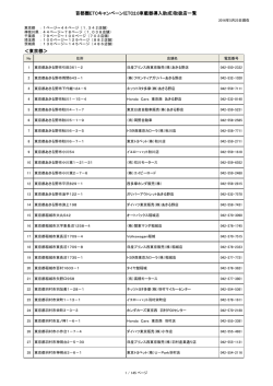 首都圏ETCキャンペーン(ETC2.0車載器導入助成)取扱店一覧 ＜東京都＞