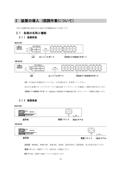 SH1816B/SH1824B スイッチングハブ 取扱説明書 第2章