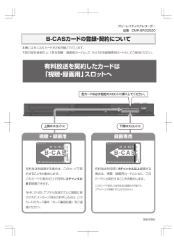 有料放送を契約したカードは 「視聴・録画用」スロットへ