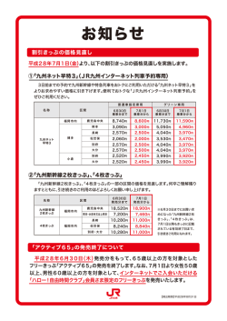 割引きっぷの価格見直し