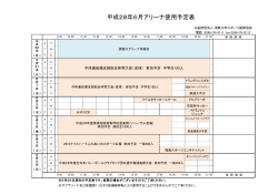 平成28年6月アリーナ使用予定表 - 財団法人 須賀川市スポーツ振興協会