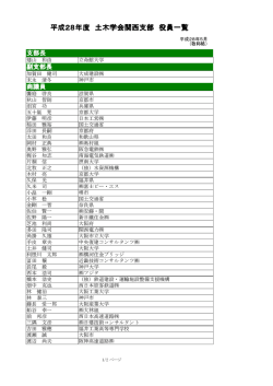 平成28年度 土木学会関西支部 役員一覧