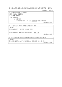 東日本大震災復興の架け橋 第71回国民体育大会実施要項 変更表（5月