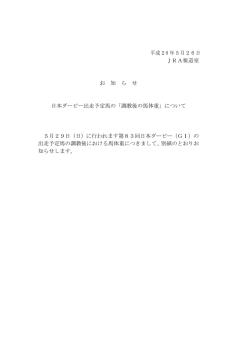 調教後の馬体重
