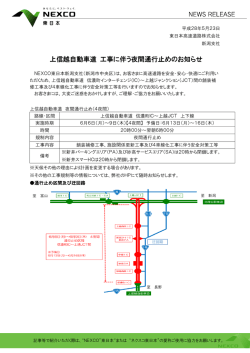 上信越自動車道 工事に伴う夜間通行止めのお知らせ