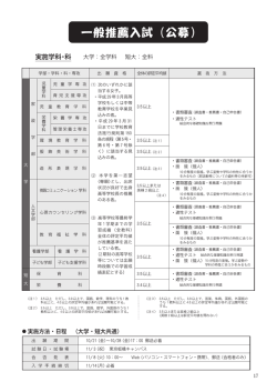 一般推薦入試 - 東京家政大学