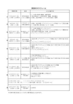 前回のスケジュール