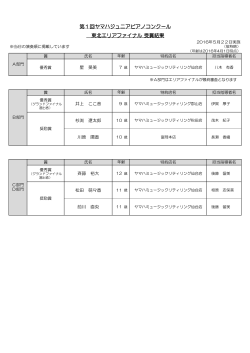 第1回ヤマハジュニアピアノコンクール 東北エリアファイナル 受賞結果