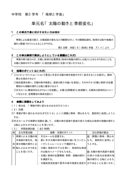 単元名「太陽の動きと季節変化」