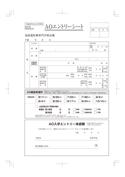 AOエントリーシート - 北海道医薬専門学校