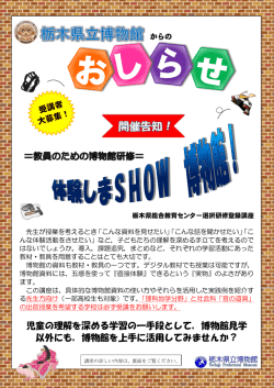 体験しまSHOW博物館！チラシ（PDF形式）