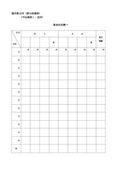 様式第12号（第13条関係） （平24規則1・追加） 資金状況調べ