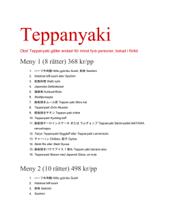 (10 rätter) 498 kr/pp