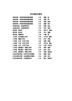 学生表彰対象者