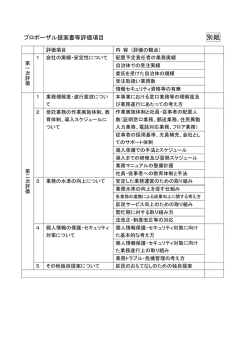 別紙プロポーザル評価項目