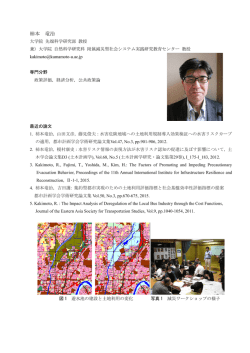 柿本 竜治 - 減災型社会システム実践研究教育センター