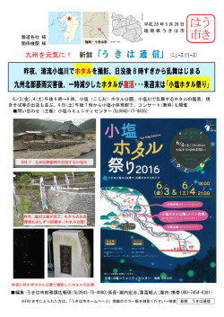 九州北部豪雨災害後、一時減少したホタルが復活･･･来週末は