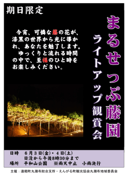 日時 6月3日(金)・4日(土) 日没から午後8時30分まで 場所 平和山公園