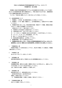 （Sタイプ） 申請書作成・記入要領
