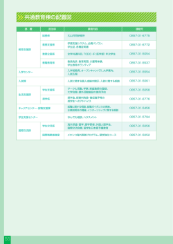 共通教育棟の配置図(PDF 727KB)