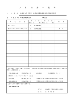 落札 - 北海道大学施設部