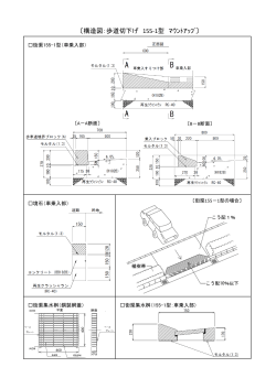 〔構造図：歩道切下げ 155-1型 ﾏｳﾝﾄｱｯﾌﾟ〕