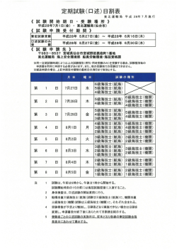 海技士国家試験（口述）の日程