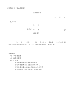 様式第9号（第13条関係） 実績報告書 年 月 日 島田市長 報告者 住 所