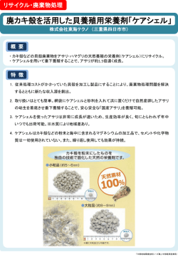 廃カキ殻を活用した貝養殖用栄養剤「ケアシェル」