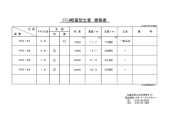 FFU軽量型土留 価格表 - 株式会社クキ・イーアンドティー