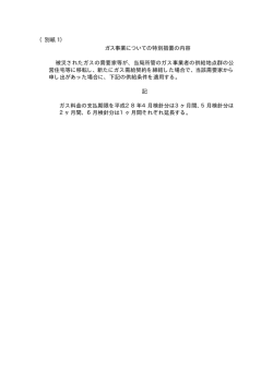 別紙1:ガス事業についての特別措置の内容（PDF:9KB）
