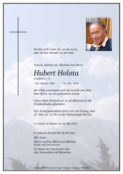 Hubert Holota - Bestattung Sterzl